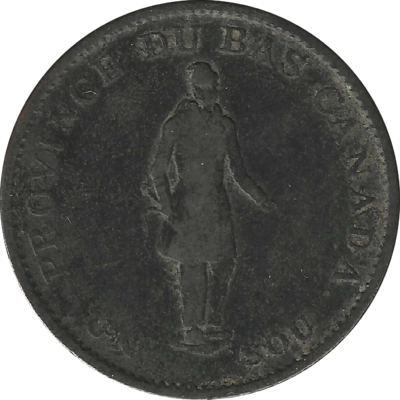 Province du Bas Canada ½ Penny - Un Sou (City Bank) Image 1